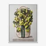 Tennis bag canvas print in a white floating frame