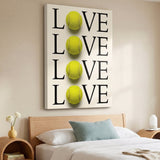 Tennis Love canvas print at an angle showing the gallery-wrapped edge
