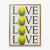Tennis Love canvas in a gold floating frame