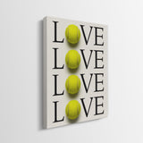 Side profile of the Tennis Love gallery-wrapped canvas edge