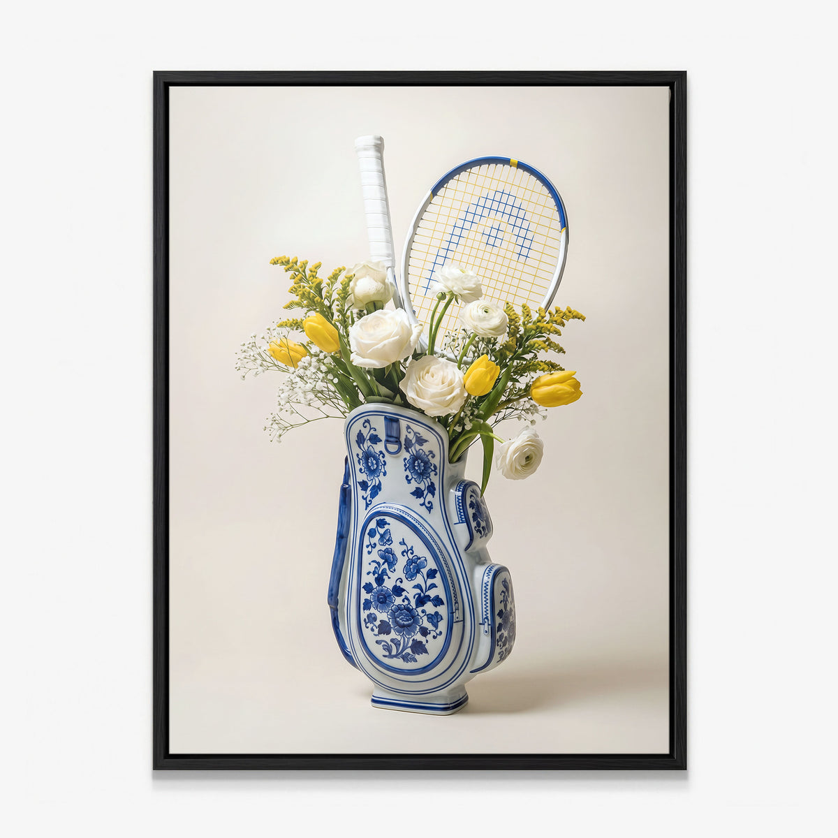 Tennis Vase canvas with black frame