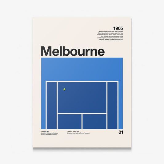 The Aussie Slam tennis wall art on a gallery-wrapped canvas