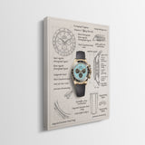The Azure Design watch blueprint canvas side profile showing the gallery-wrapped edge