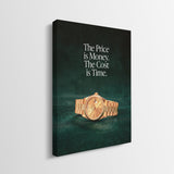 The Cost Is Time gallery wrapped canvas, side view