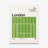 The London Slam tennis wall art on a gallery-wrapped canvas