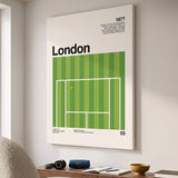 The London Slam tennis canvas print at an angle showing the gallery-wrapped edge