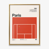 The Paris Slam tennis canvas in a gold floating frame