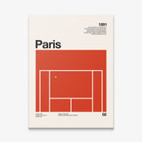 The Paris Slam tennis wall art on a gallery-wrapped canvas
