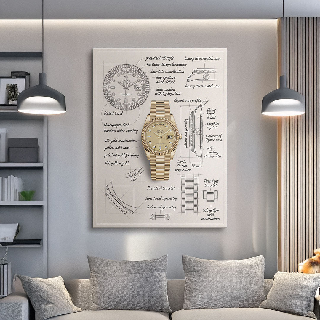 The President Design canvas wall art
