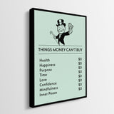 Things Money Can't Buy canvas wall art