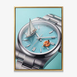 Time For A Swim watch canvas in a gold floating frame