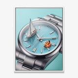 Time For A Swim watch canvas in a white floating frame