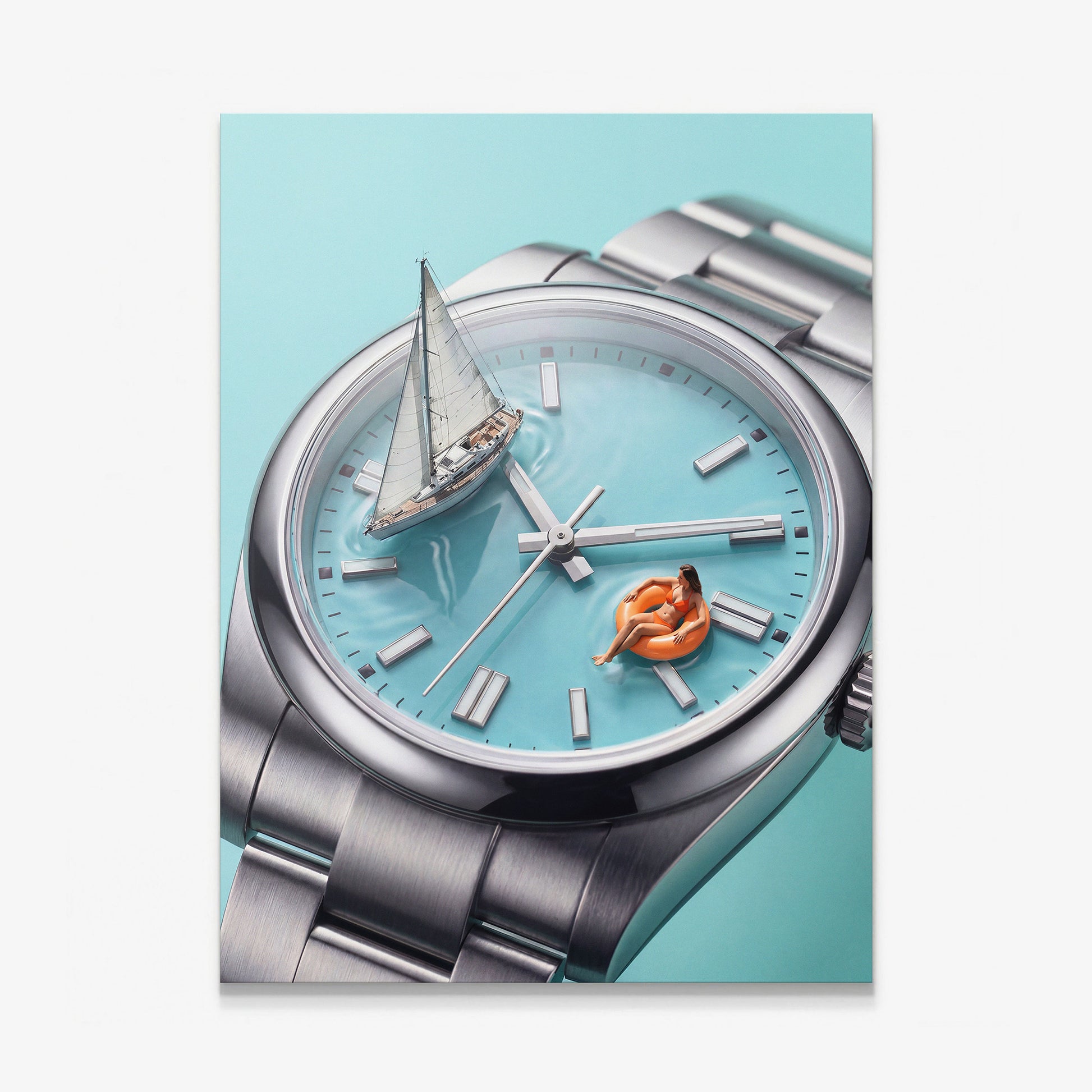 Time For A Swim watch canvas wall art print