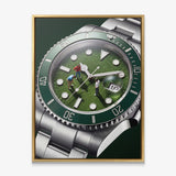 Time For Golf watch canvas in a gold floating frame