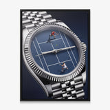 Time For Tennis watch canvas in a black floating frame