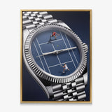 Time For Tennis watch canvas in a gold floating frame