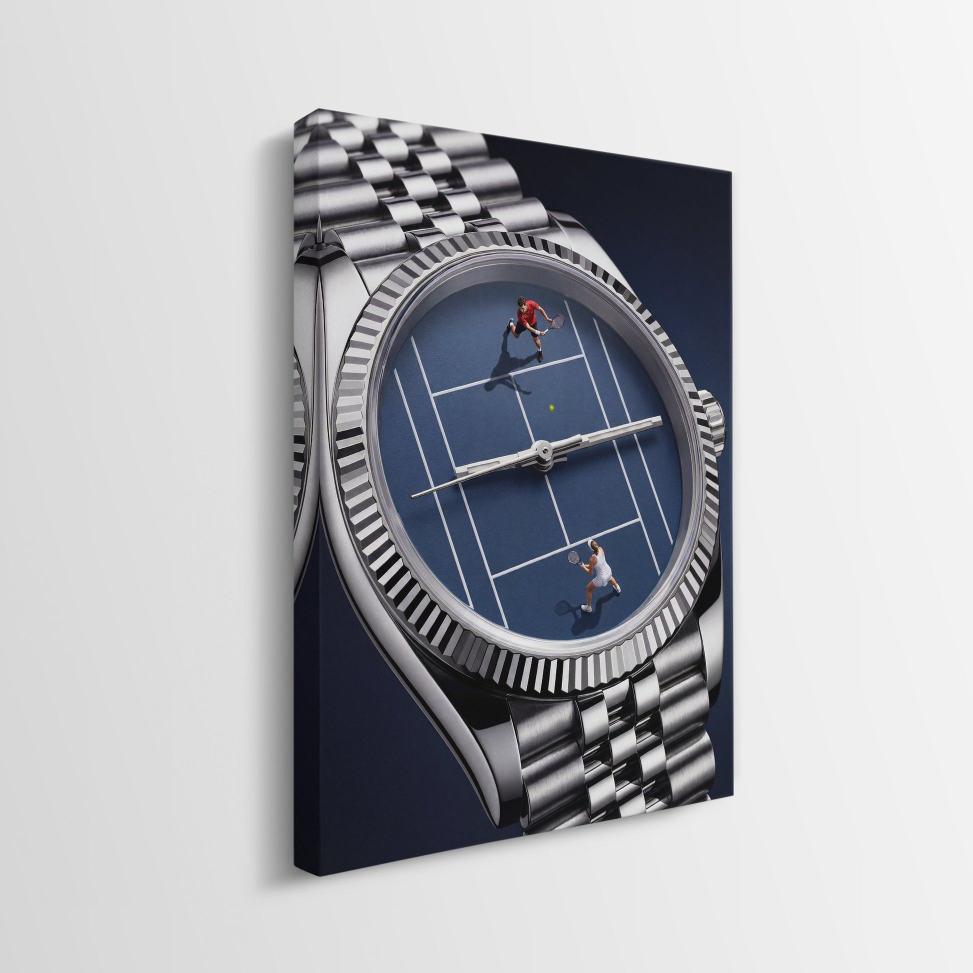 Time For Tennis watch canvas showing the gallery-wrapped side edge