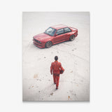 Tokyo Slide German coupe drifting on a neon city street canvas wall art