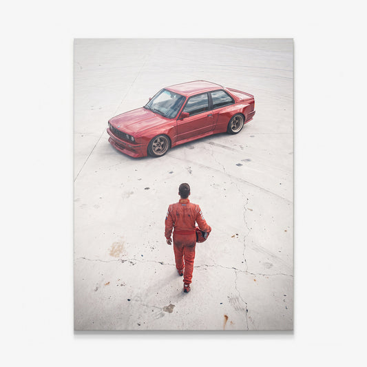 Tokyo Slide German coupe drifting on a neon city street canvas wall art