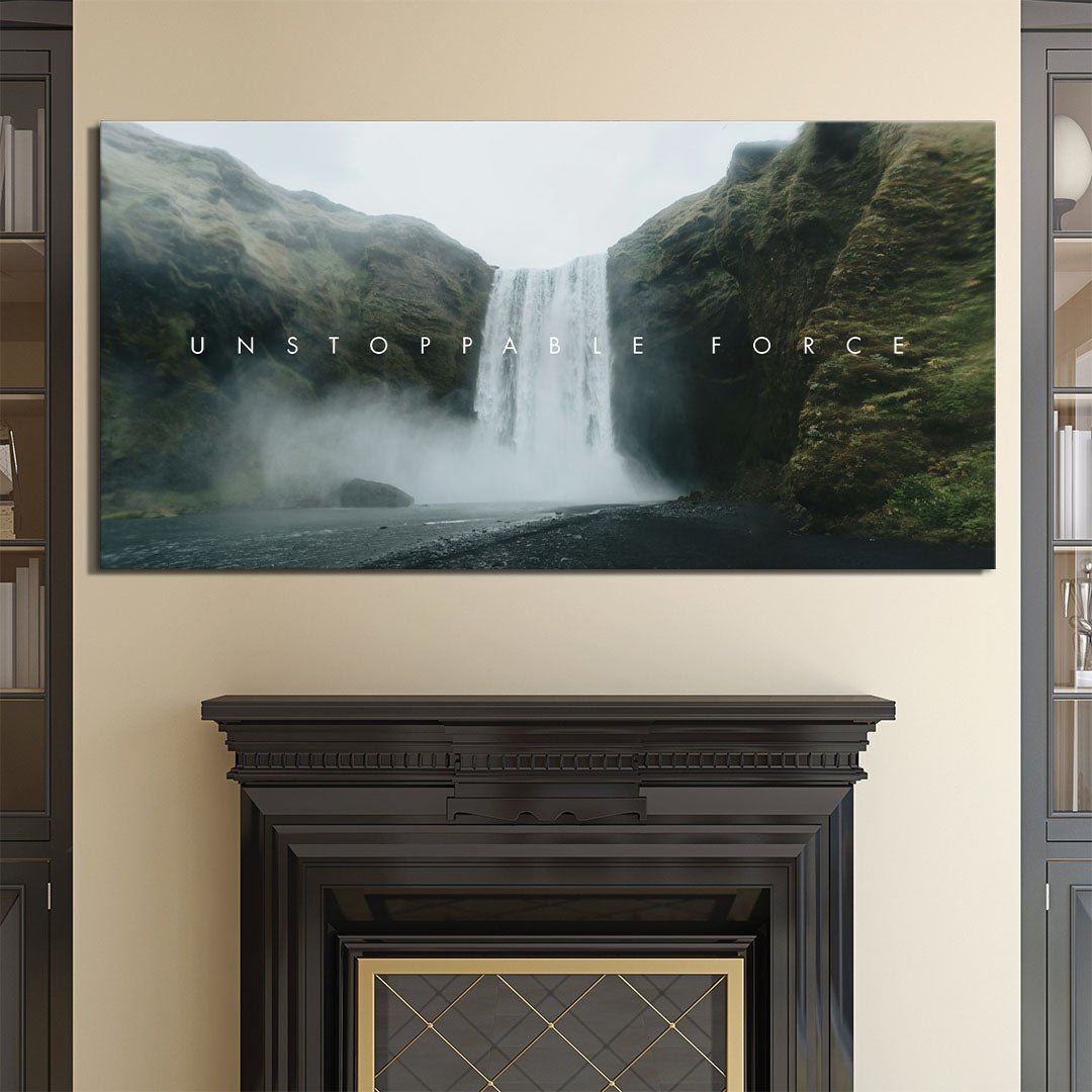 Unstoppable Force motivational canvas wall art