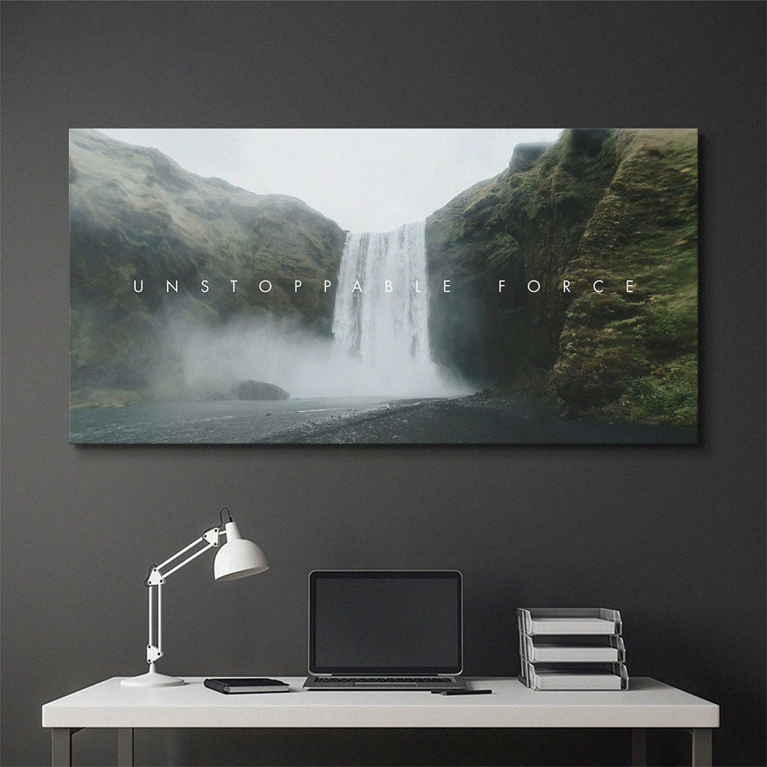 Unstoppable Force motivational canvas wall art