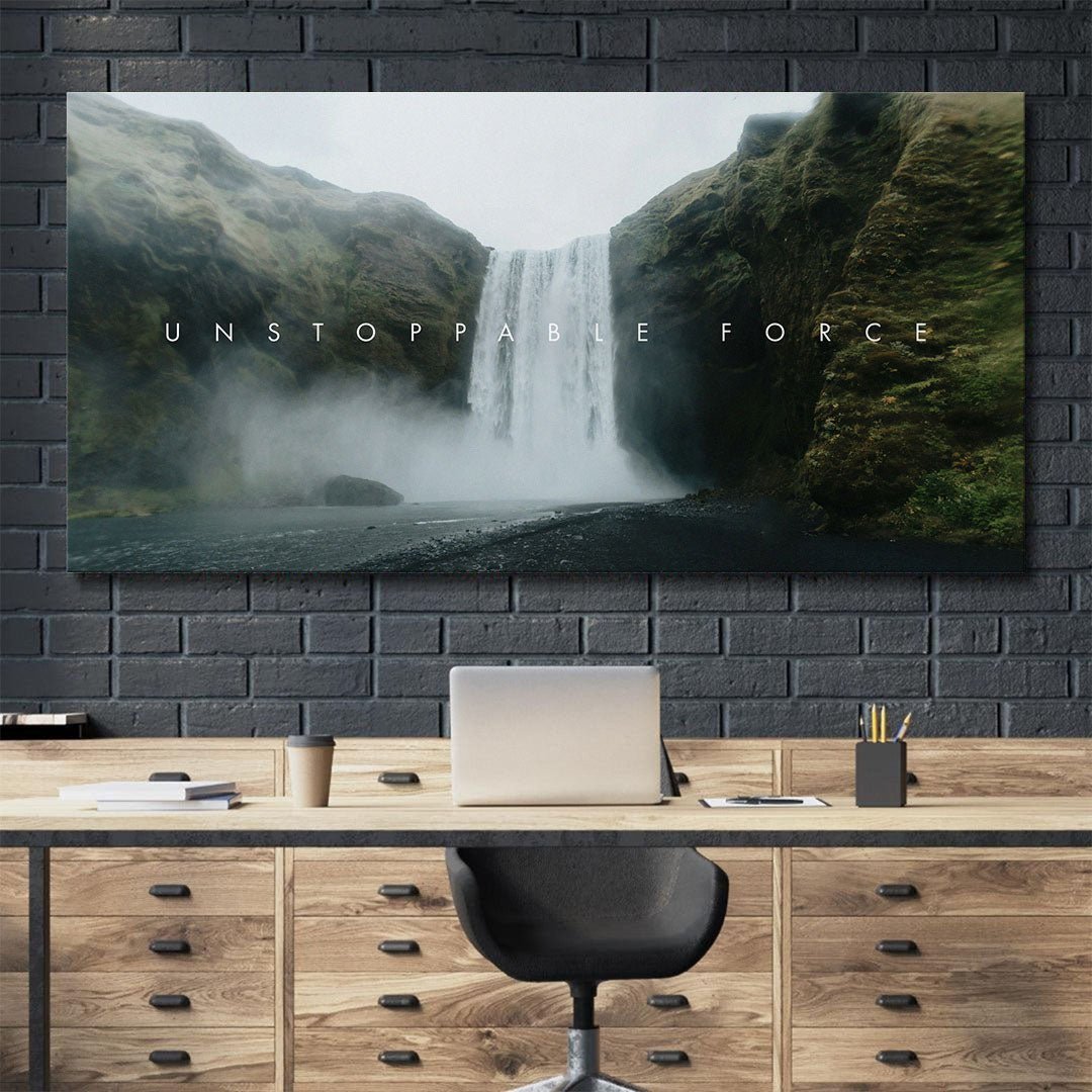 Unstoppable Force motivational canvas wall art
