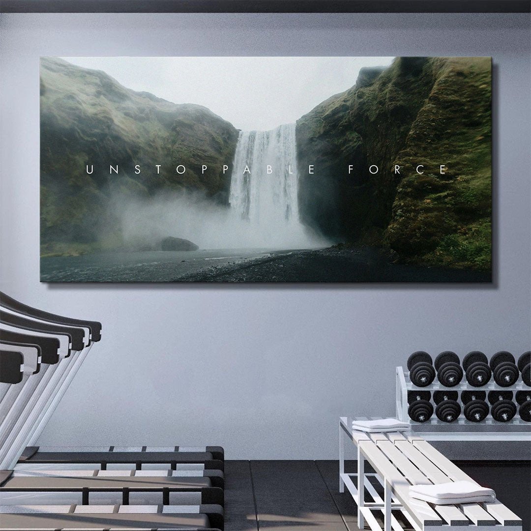 Unstoppable Force motivational canvas wall art