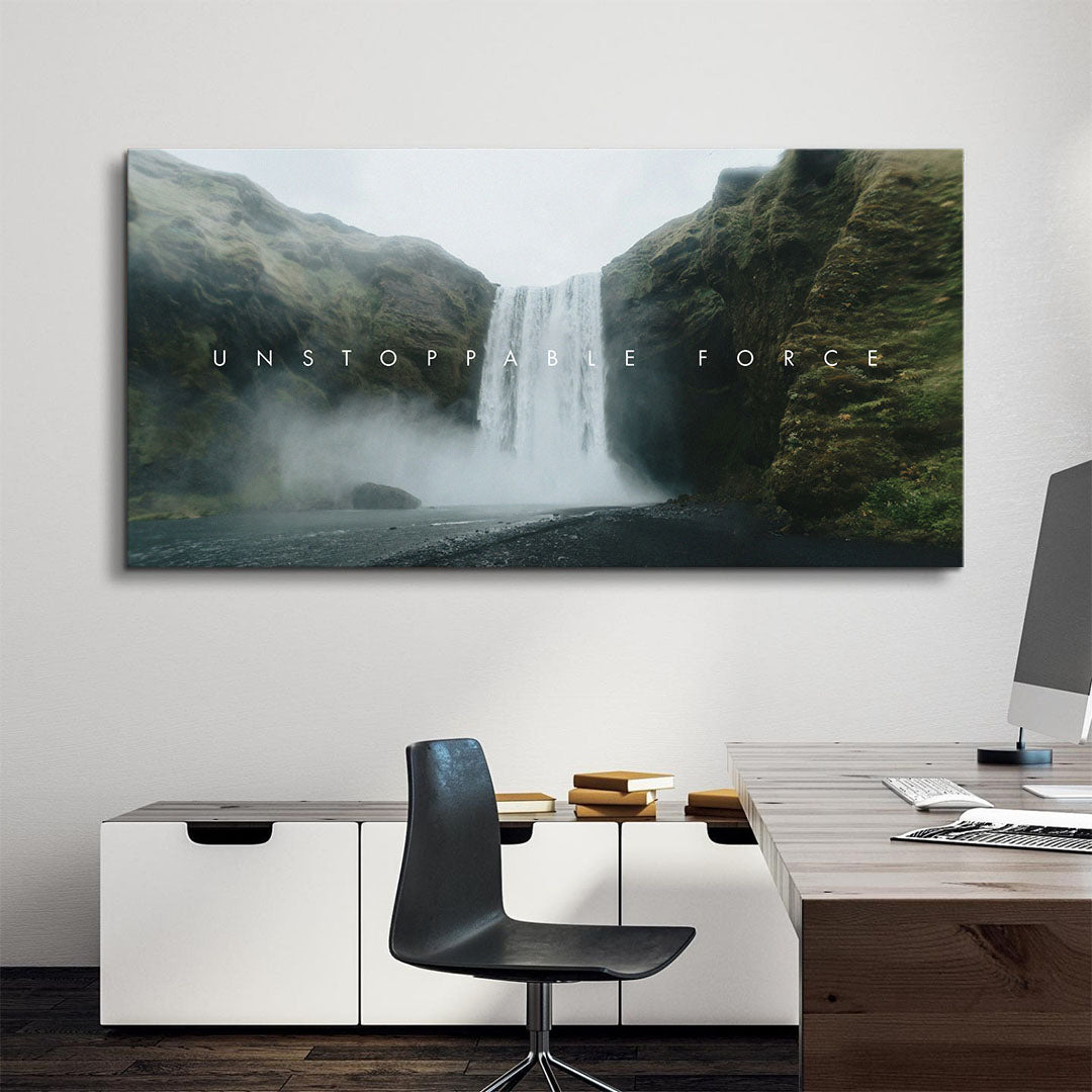 Unstoppable Force motivational canvas wall art
