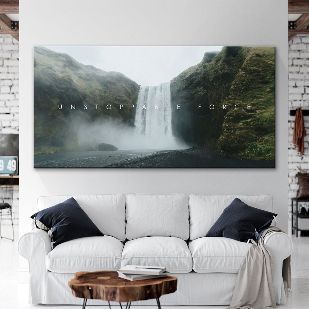 Unstoppable Force motivational canvas wall art