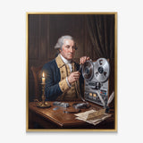 Washington On Tape canvas in a gold floating frame