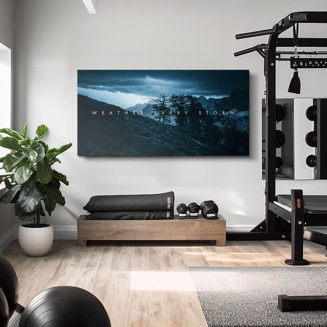 Weather Every Storm motivational canvas wall art