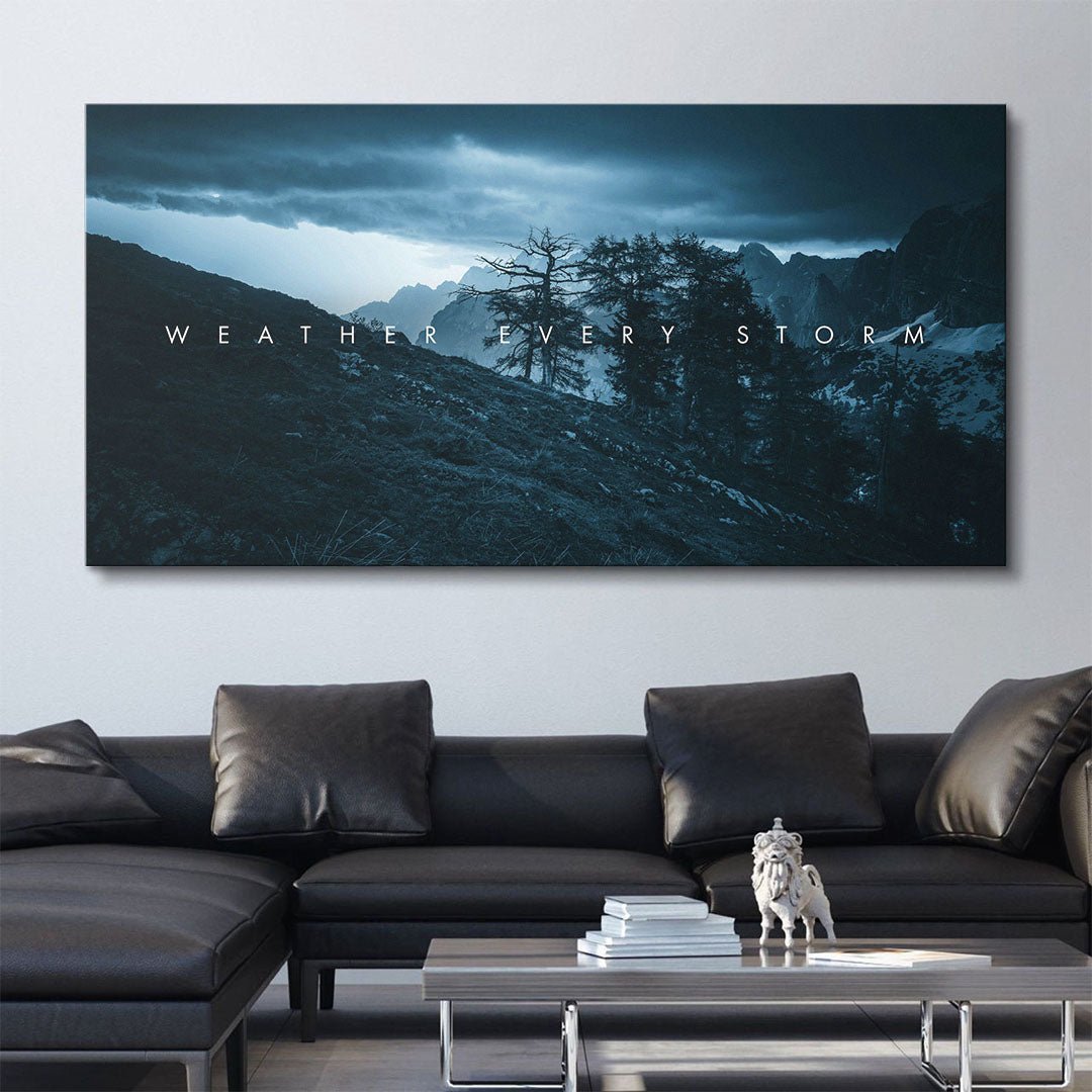Weather Every Storm motivational canvas wall art