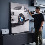 Wheels For Winners German motorsport racing wheel canvas wall art in a styled study