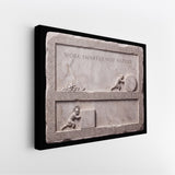 Side view of the Work Smarter Not Harder marble canvas showing the black gallery-wrapped edge
