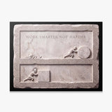 Work Smarter Not Harder marble quote canvas print, gallery-wrapped and ready to hang