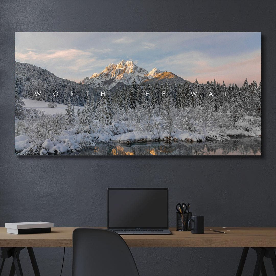 Worth the Wait motivational canvas wall art