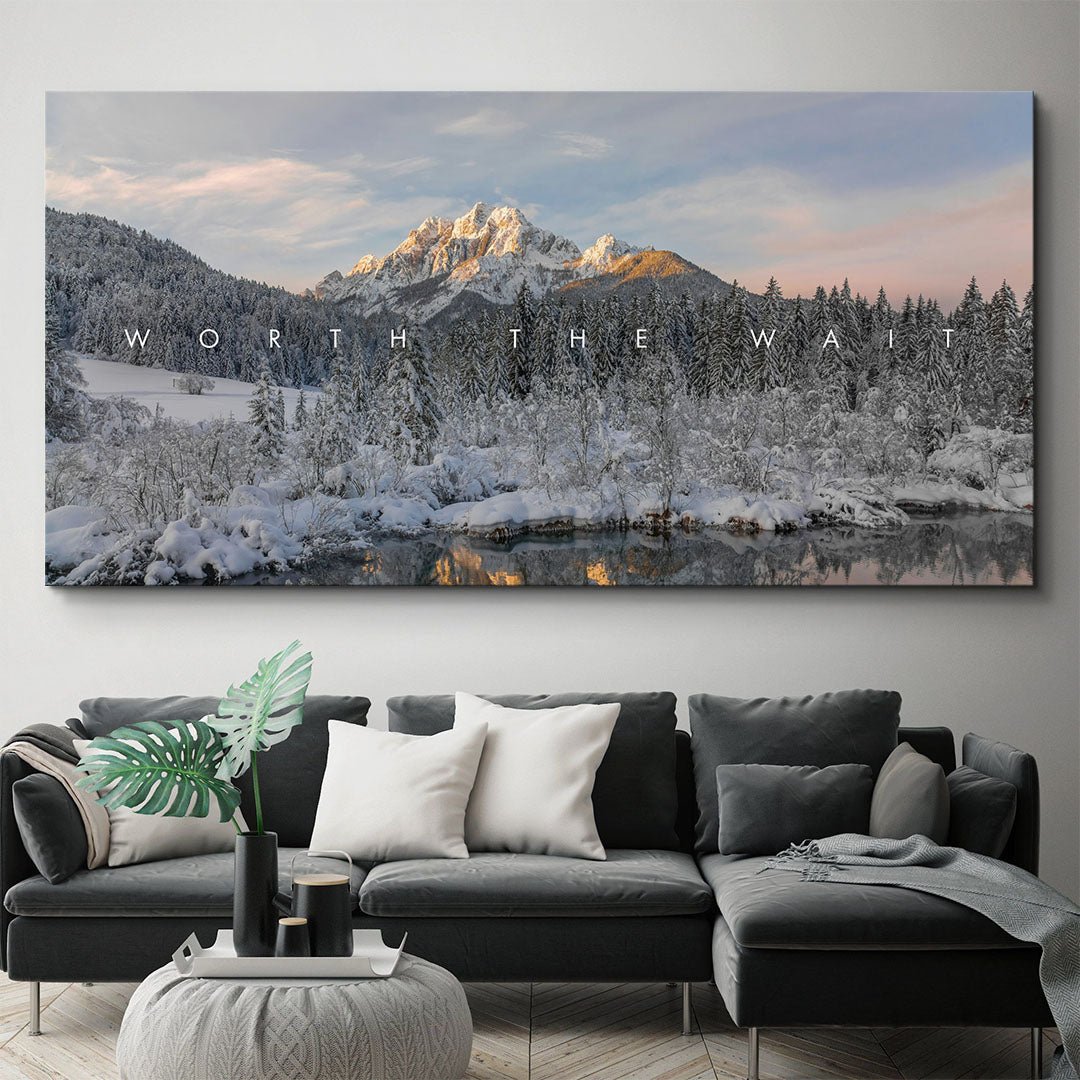 Worth the Wait motivational canvas wall art