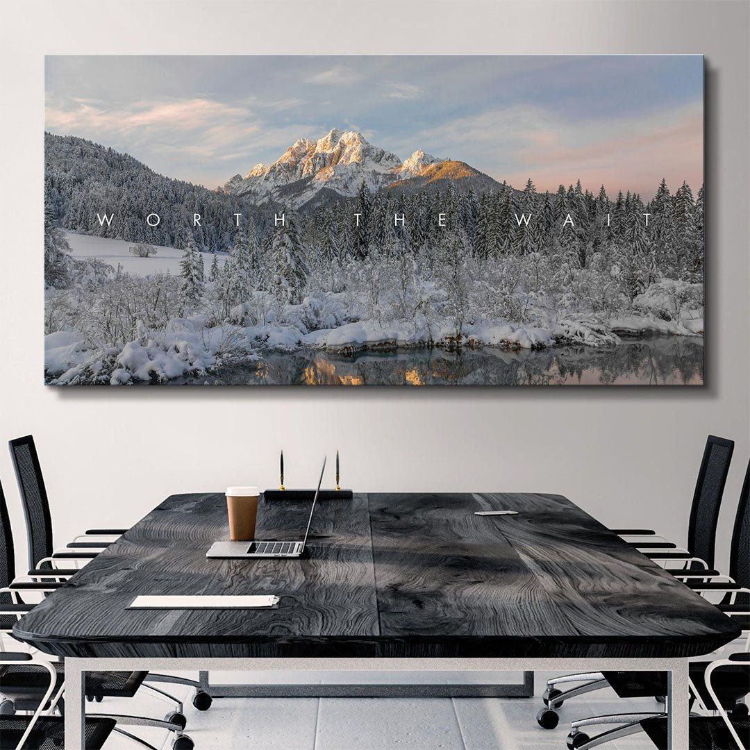 Worth the Wait motivational canvas wall art