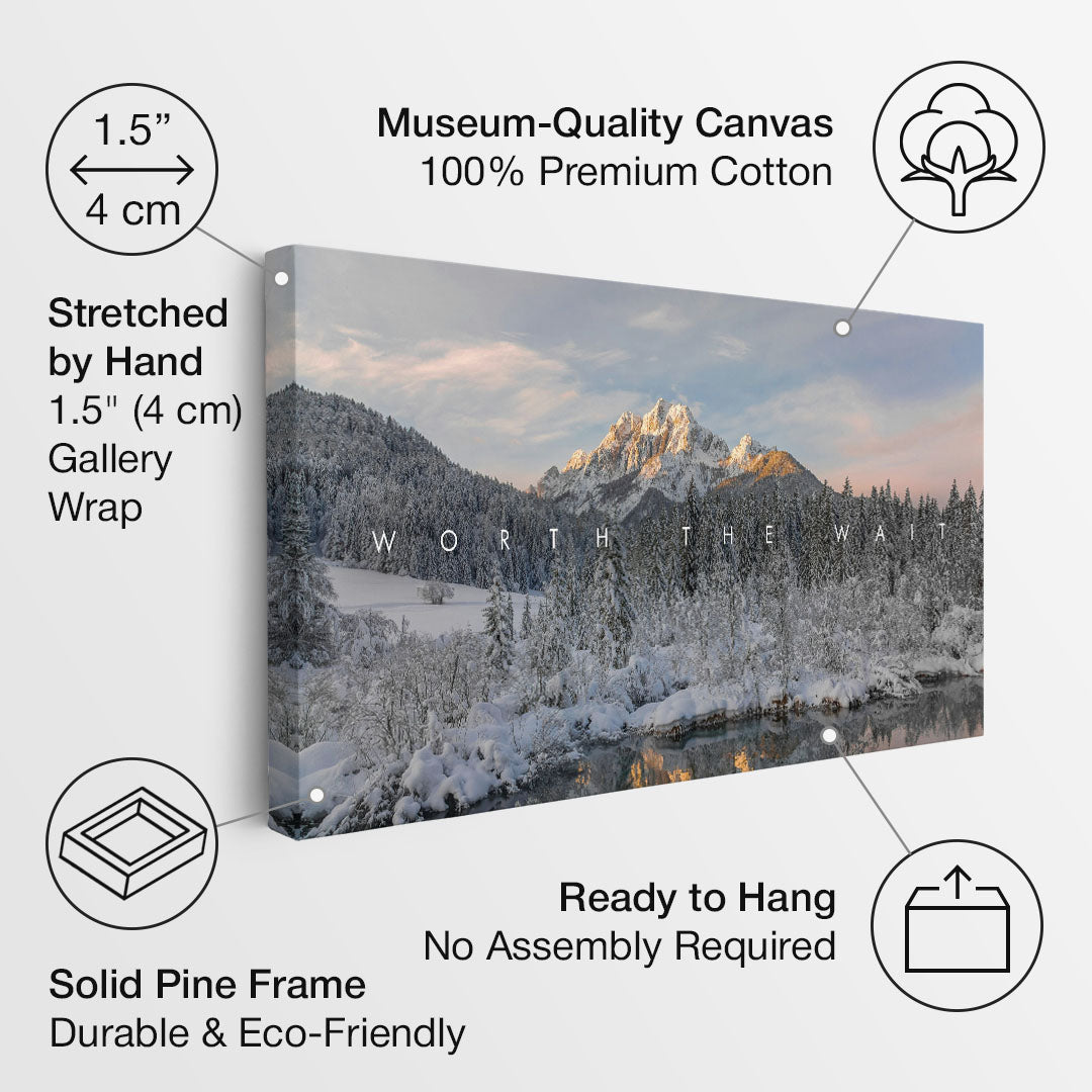 Worth the Wait motivational canvas wall art