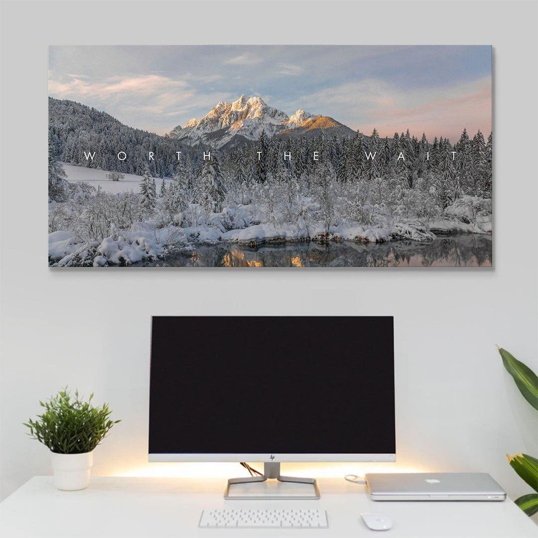 Worth the Wait motivational canvas wall art