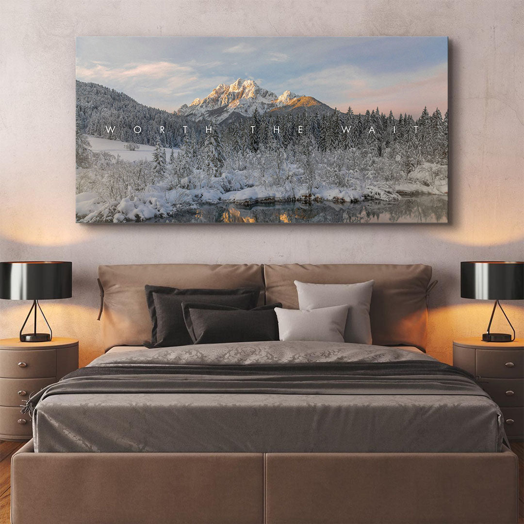 Worth the Wait motivational canvas wall art