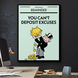 You Can't Deposit Excuses canvas wall art