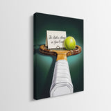 Side profile of the Your Court tennis gallery-wrapped canvas showing its depth